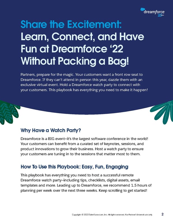 Salesforce Partners: Dreamforce '22 Watch Party Playbook - Page 2