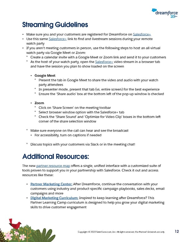 Salesforce Partners: Dreamforce '22 Watch Party Playbook - Page 12